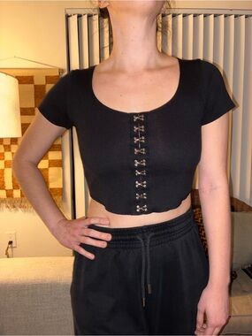 Vintage Forever 21 Black Crop Top